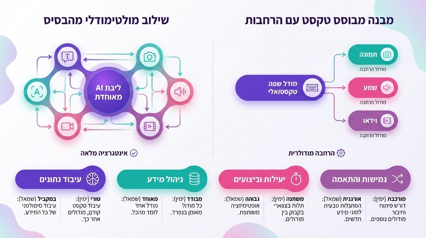השוואה ויזואלית בין האדריכלות של Gemini ו-ChatGPT