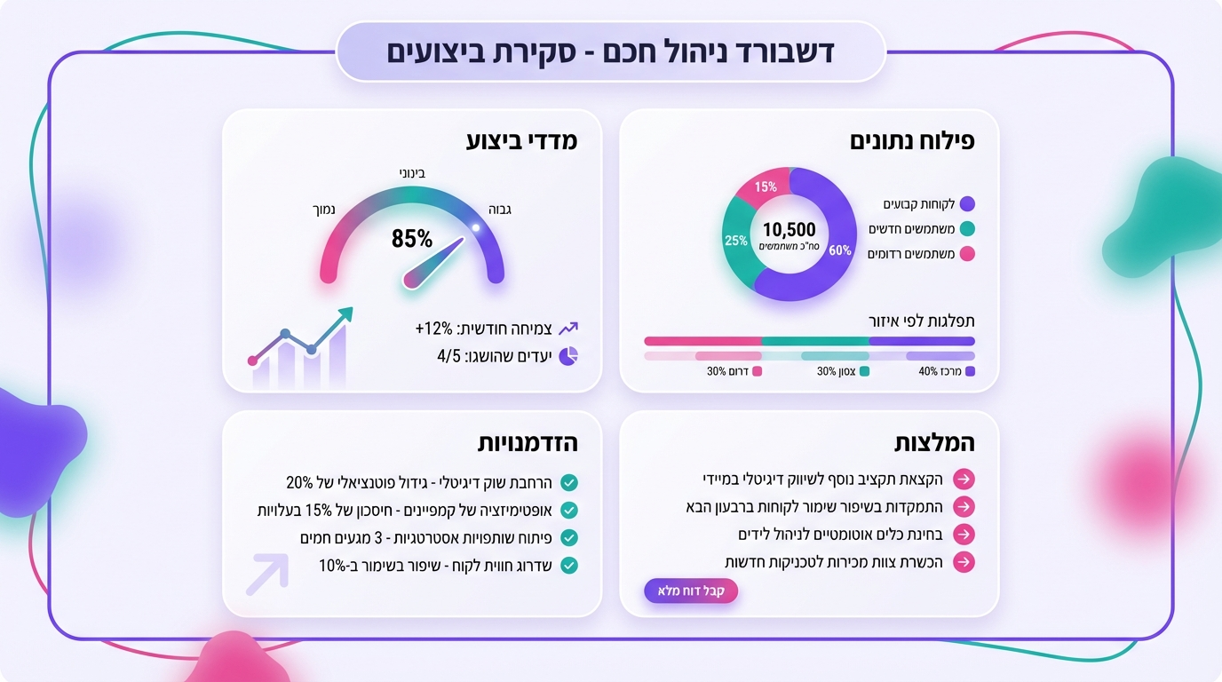 דשבורד KPI למדידת הצלחה ב-SEO