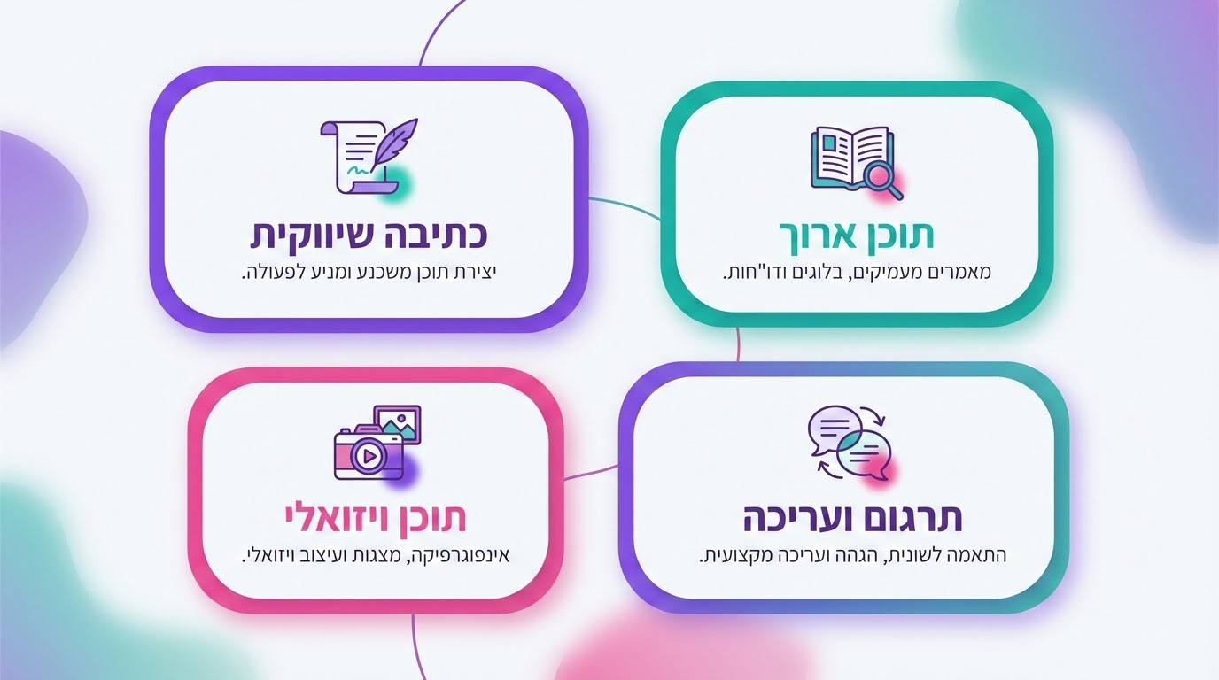 השוואה בין סוגי כלי AI לפי שימוש - טבלת סיכום