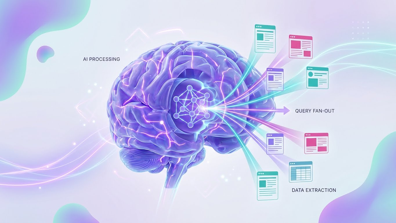 תרשים המסביר כיצד AI Overviews של גוגל עובדים מאחורי הקלעים ומעבדים שאילתות חיפוש