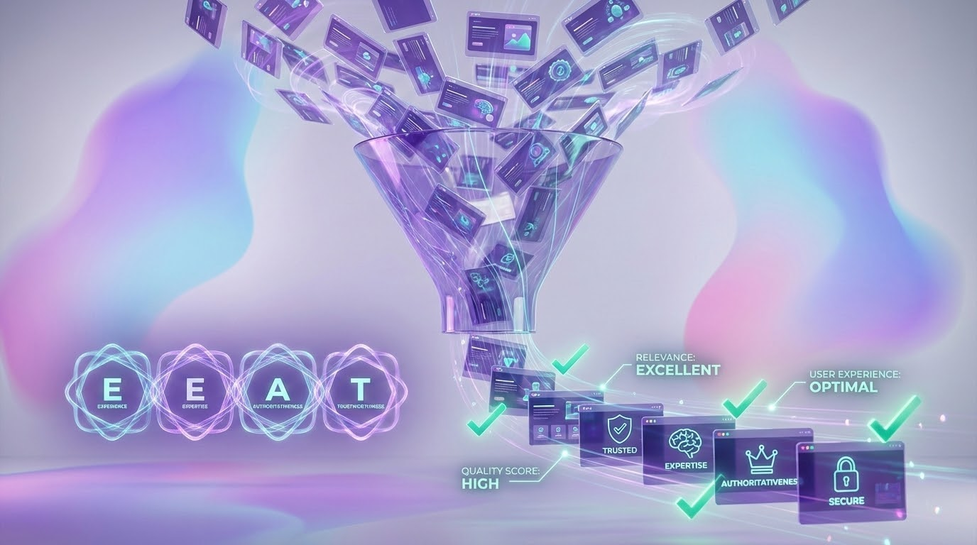 תרשים המסביר איך גוגל בוחרת אתרים לציטוט ב-AI Overviews