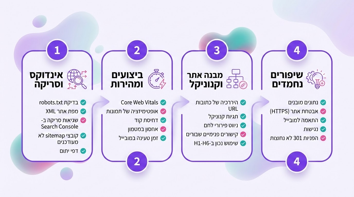 בדיקת אתר טכנית - תהליך ה-Technical SEO Audit המלא