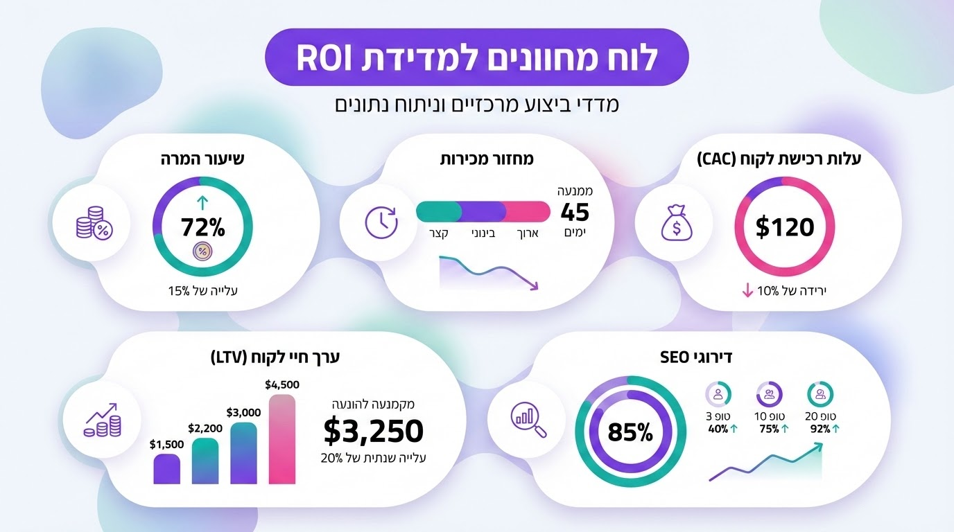 תרשים המציג את המדדים העיקריים למדידת ROI של אוטומציה שיווקית