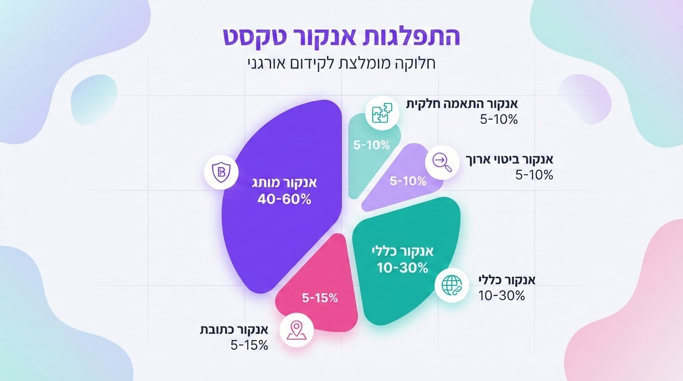 טבלה המציגה תמהיל אנקור טקסט מומלץ לבניית קישורים טבעית
