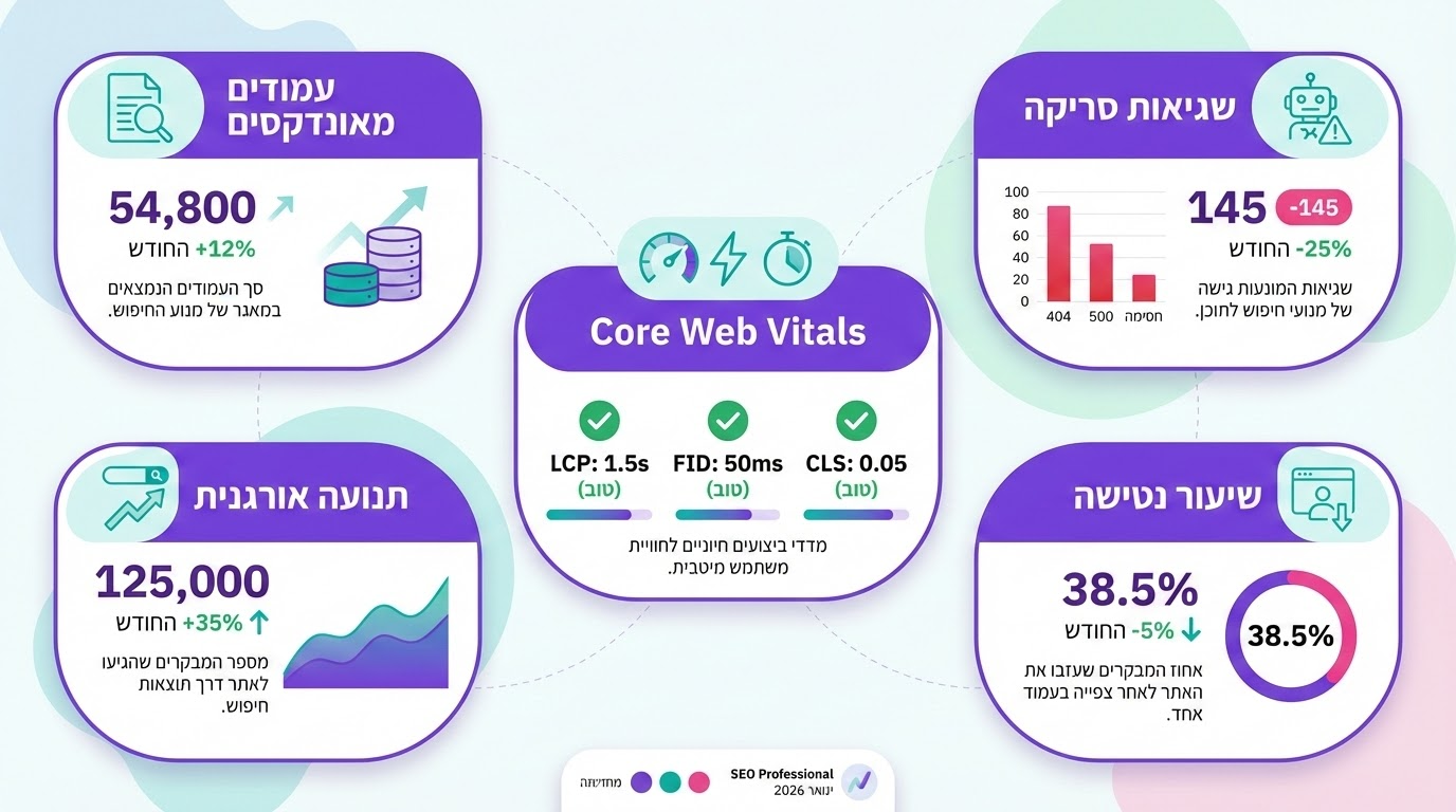 מדדים חשובים לבדיקה ב-Search Console ו-Analytics לאבחון בעיות SEO
