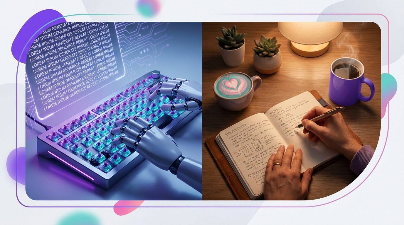 איור המדגים את הטעות של כתיבה למנועי חיפוש במקום לאנשים