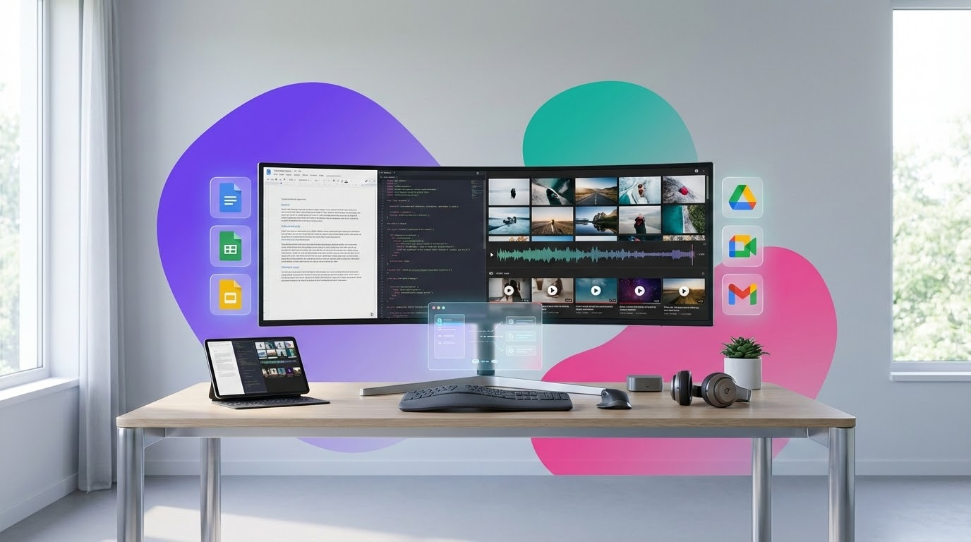 תרשים המציג את היכולות הייחודיות של Gemini כולל מולטימודאליות ואינטגרציה עם גוגל