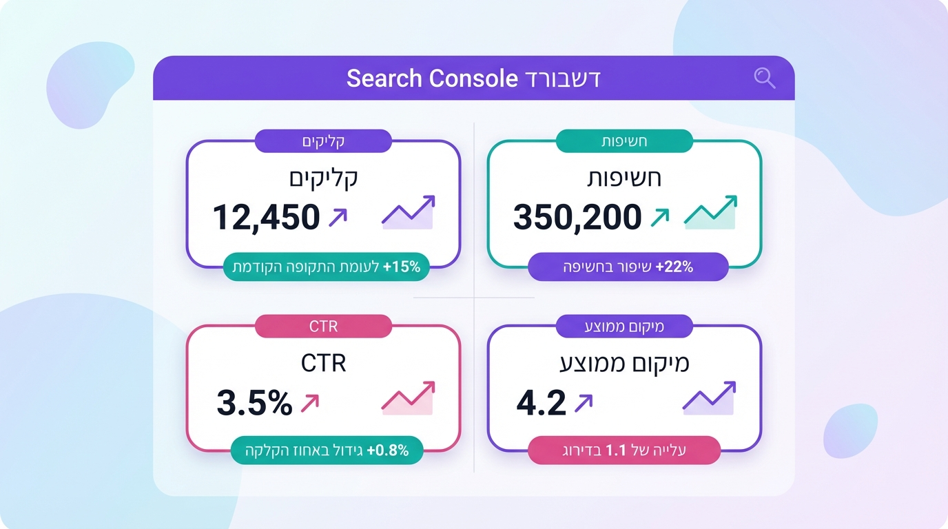מדידת ביצועים ב-Google Search Console