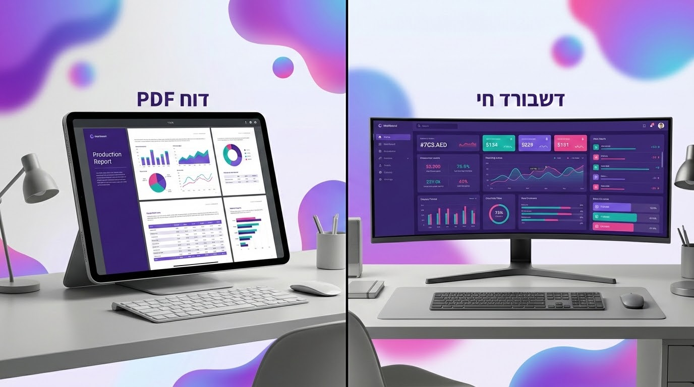 השוואה בין דוח PDF אוטומטי לדשבורד חי לניטור קידום אתרים — מתי להשתמש בכל אחד