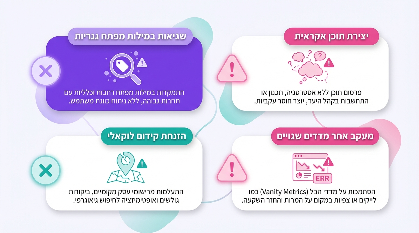 הטעויות הנפוצות ביותר של עסקים קטנים בקידום אתרים