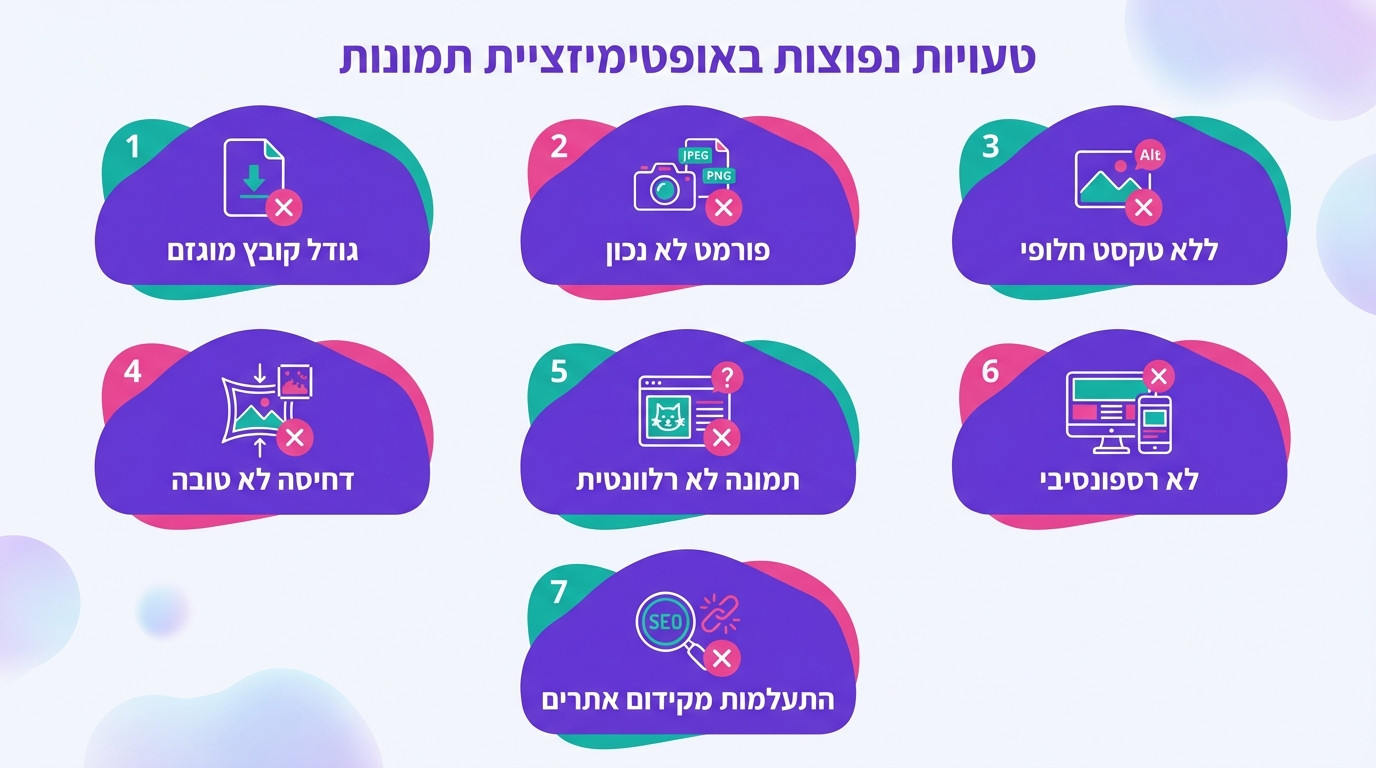 שבע טעויות נפוצות שפוגעות בביצועי תמונות באתר וכיצד להימנע מהן