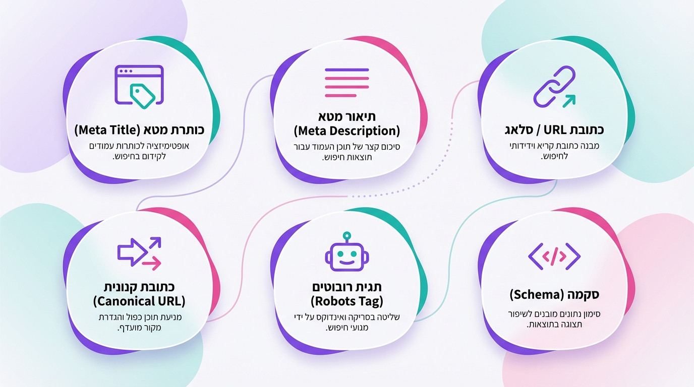 מודל תוכן מובנה עם שדות SEO חיוניים עבור מערכת Headless CMS