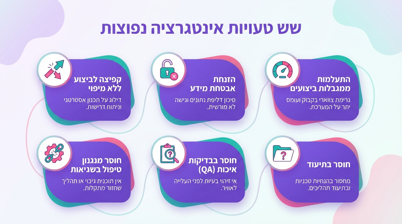 טעויות נפוצות בפרויקטי אינטגרציה למערכות קידום אתרים ודרכים להימנע מהן