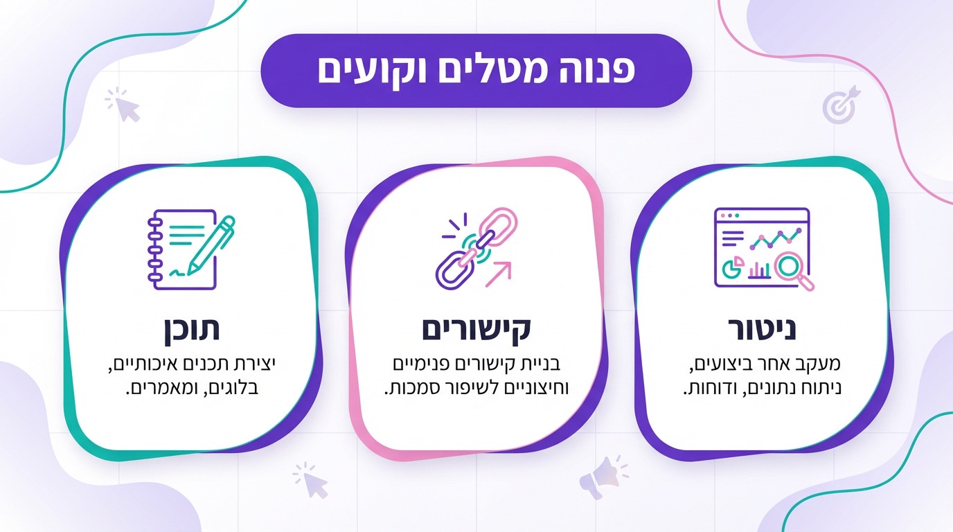 תוכן קישורים וניטור — השלמת התמונה בקידום אתרים