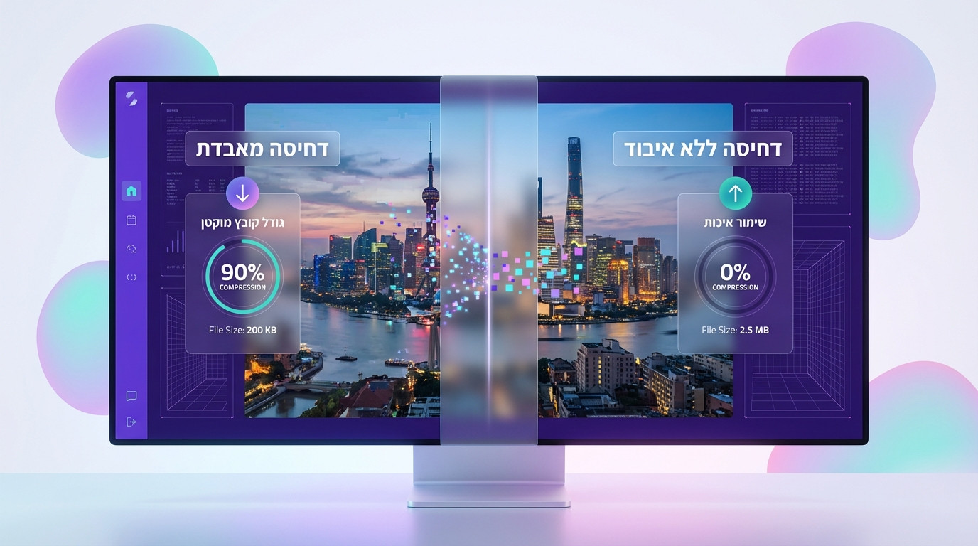 הסבר ויזואלי על איך דחיסת תמונות עובדת וההבדל בין דחיסה מאבדת לדחיסה ללא איבוד