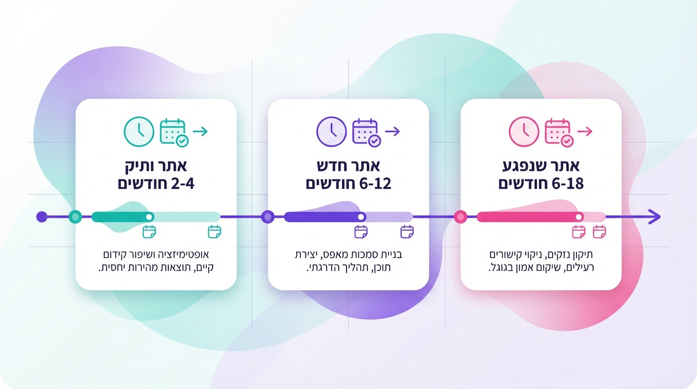 ציפיות ריאליות מאסטרטגיית בניית קישורים - לוחות זמנים ותוצאות