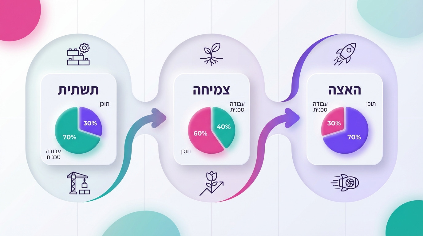 חלוקת תקציב קידום אתרים בין מספר אתרים - תרשים אסטרטגי