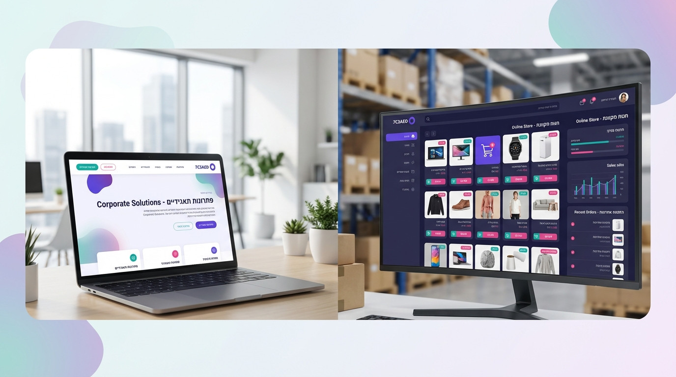 תרחיש מול תרחיש — קידום אתר תדמית לעומת חנות אונליין