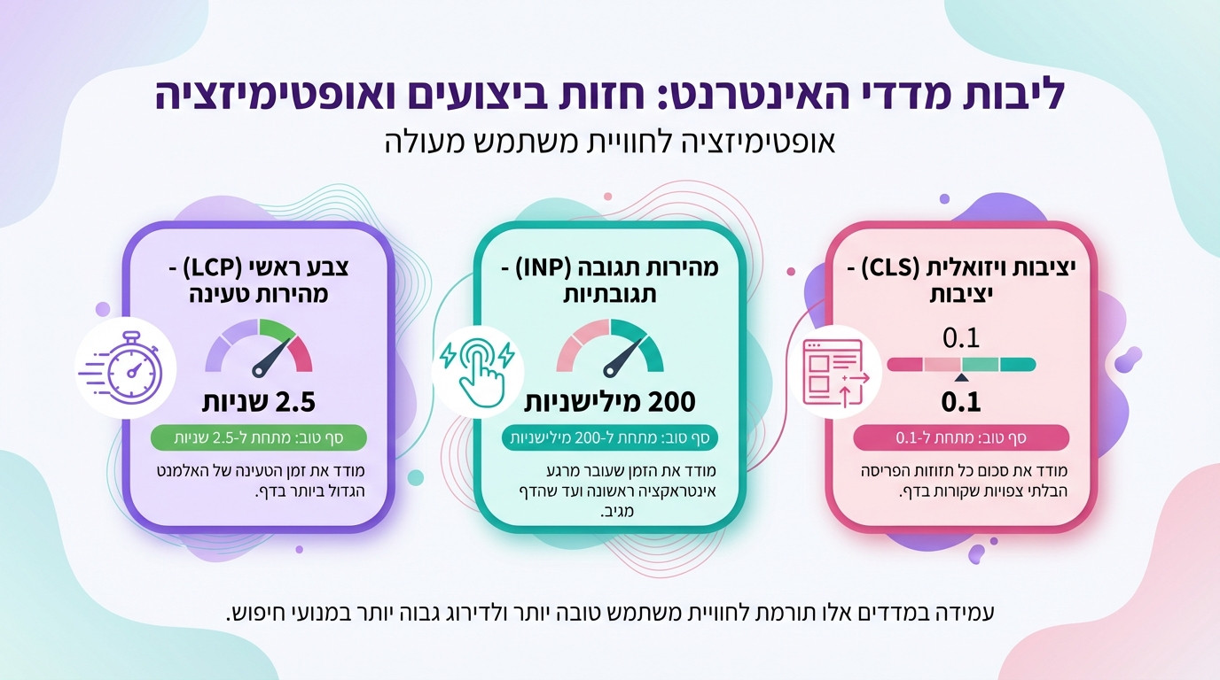 טבלת מדדי זמן טעינה טובים לאתר – המספרים שחשוב להכיר לשיפור ביצועים