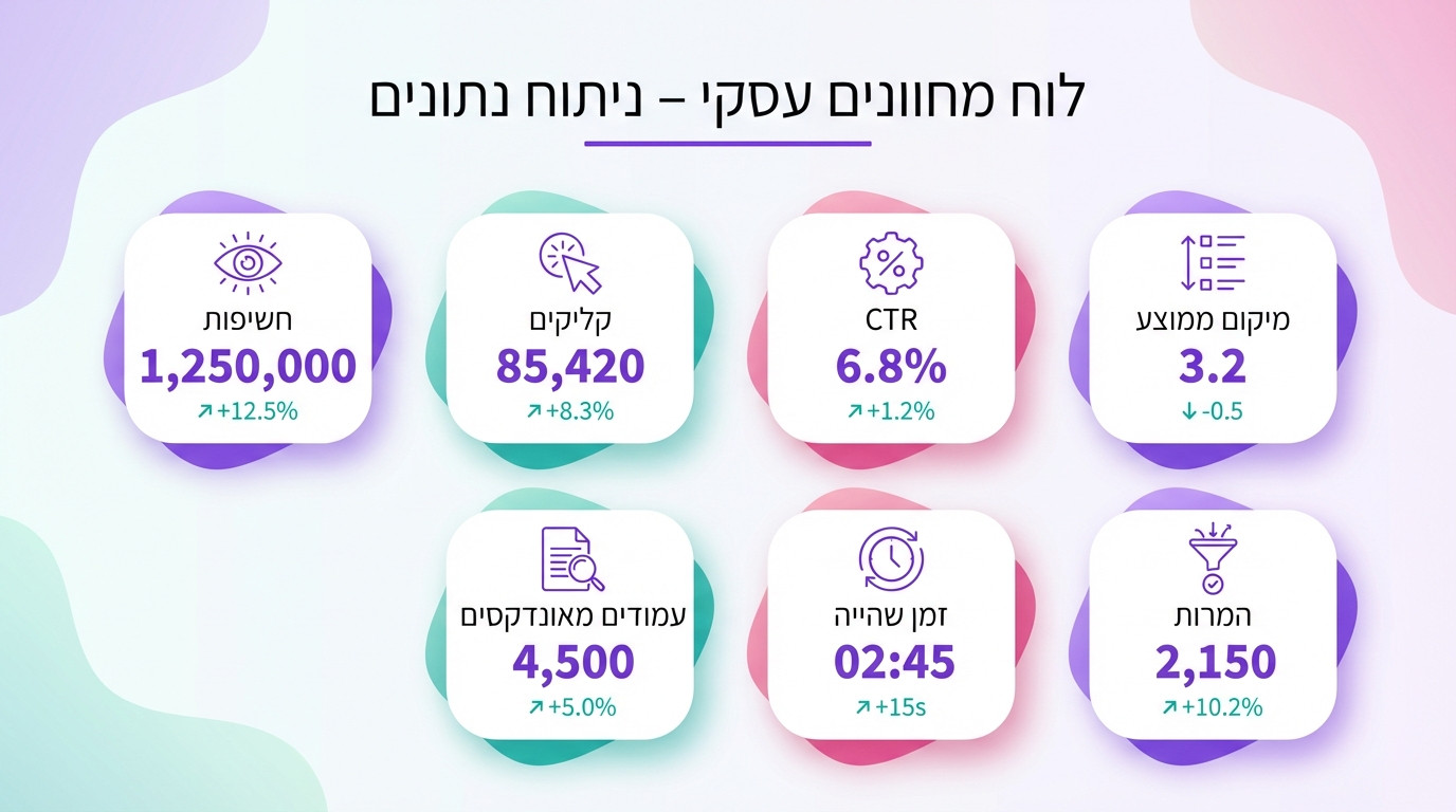מדדים חודשיים למעקב אחר ביצועי תוכן וקידום אתרים