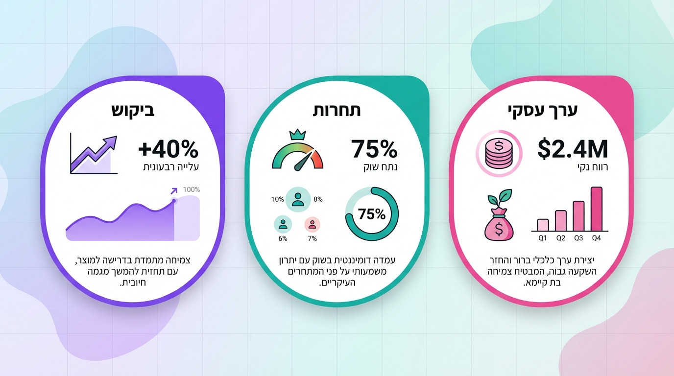 מדדים חשובים לבדיקה בכלי מחקר מילות מפתח — נפח חיפוש, תחרות וערך עסקי