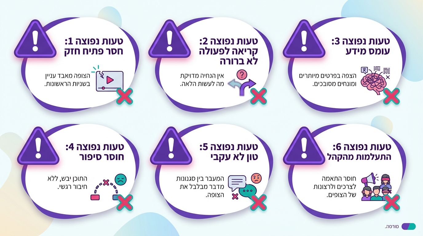 12 טעויות בהפקת סרטונים שמתחילות בתסריט וידאו