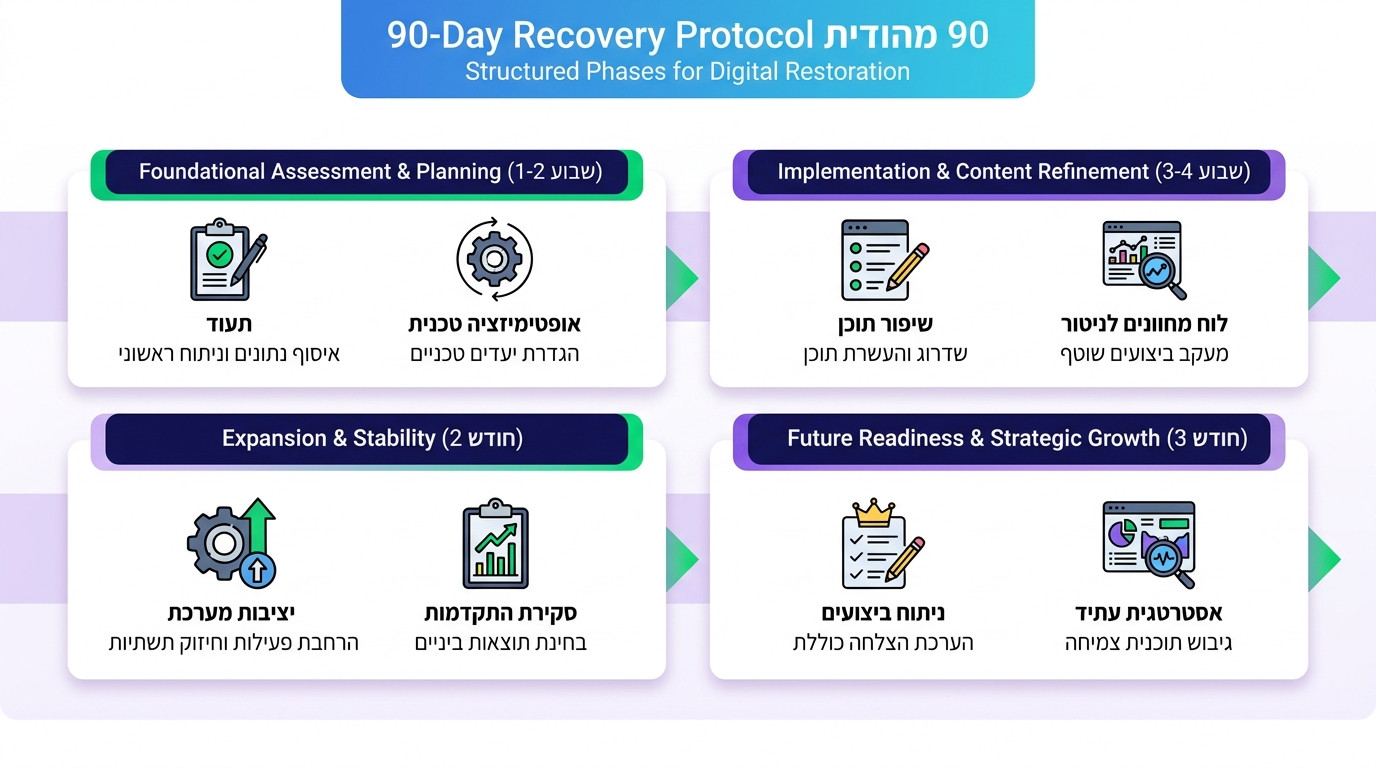 תוכנית פעולה 30-60-90 יום להתאוששות מעדכון אלגוריתם גוגל