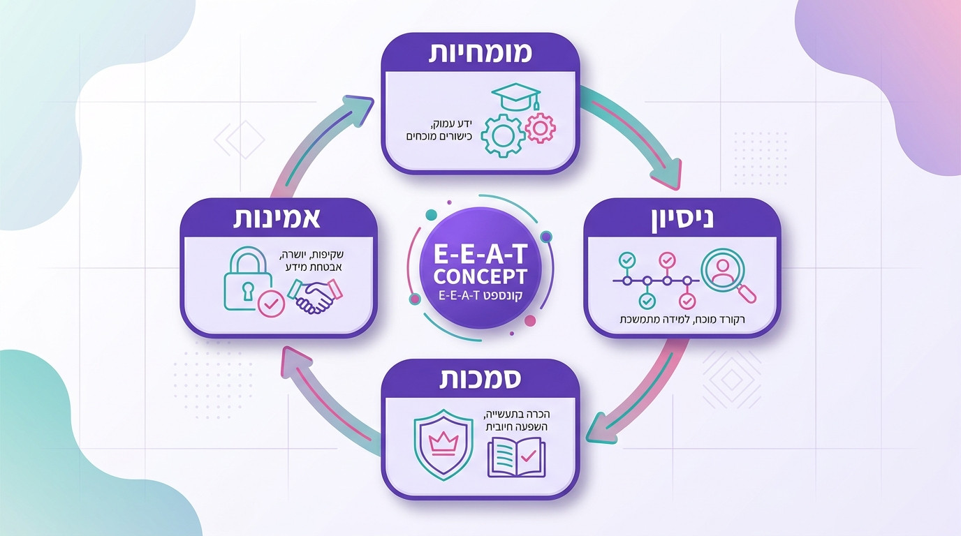 E-E-A-T בקידום אתרים - מומחיות ניסיון סמכות ואמינות בעידן החיפוש הגנרטיבי