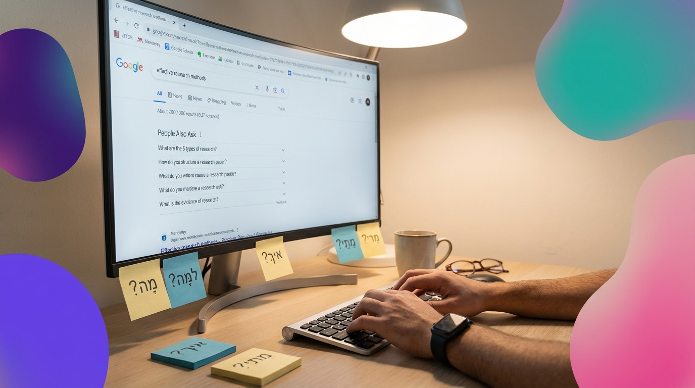 תהליך מחקר שאלות נפוצות לקידום אתרים - איתור שאלות אמיתיות שגולשים מחפשים בגוגל