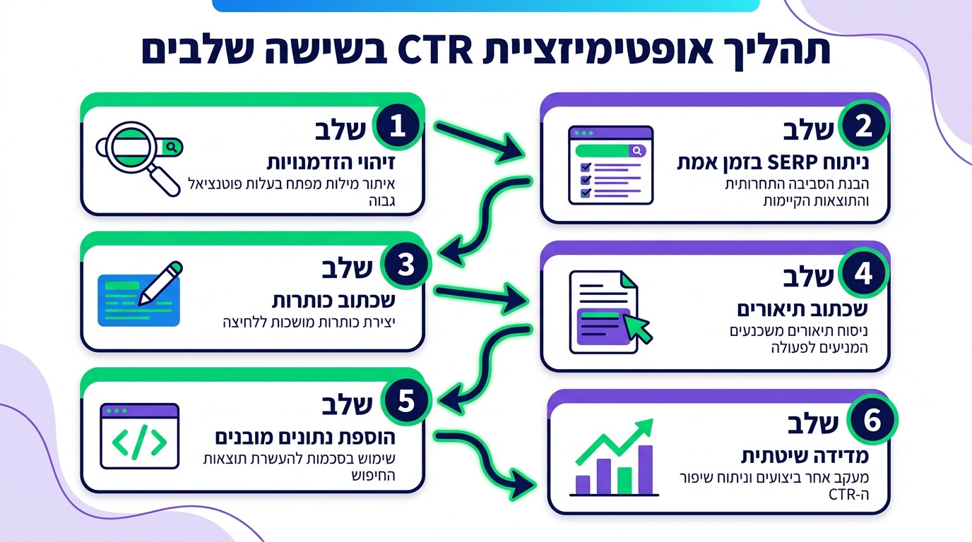 תהליך אופטימיזציית CTR מבוסס נתונים לשיפור ביצועי חיפוש
