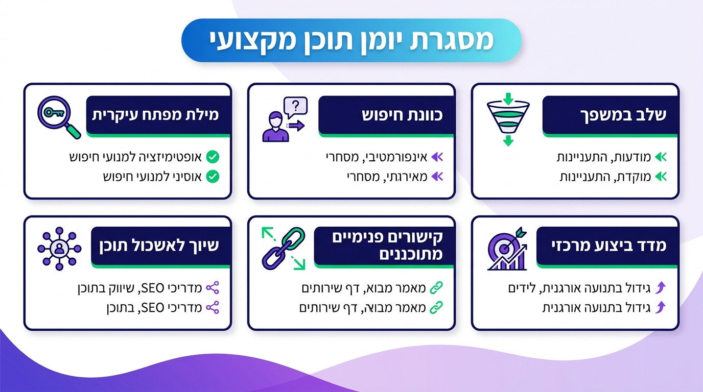 לוח שנה תוכן ומפת תוכן לאסטרטגיית SEO אפקטיבית