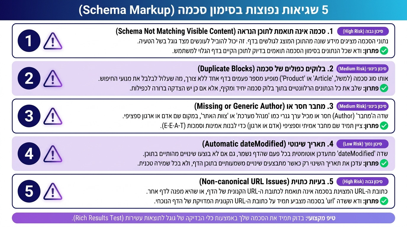 חמש טעויות נפוצות שנראות בכל אבחון אתר חדש