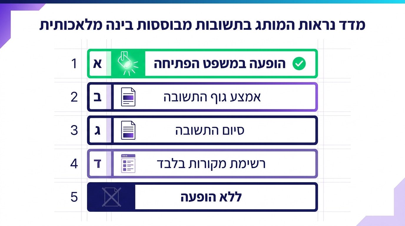 סולם מ-1 עד 5 למדידת בולטות מיקום בתוך תשובות AI